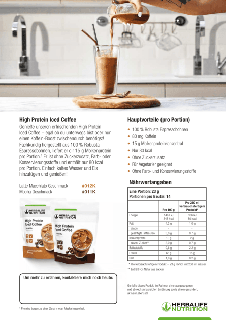Herbalife High Protein Iced Coffee Latte Macchiato 308g – Bild 3